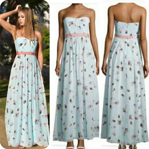 BCBGMAXAZRIA Floral Strapless Dress